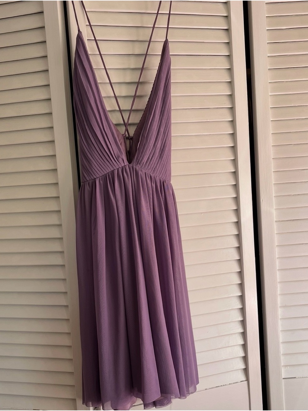Lavender Dress with Adjustable Lace Up Tie Back